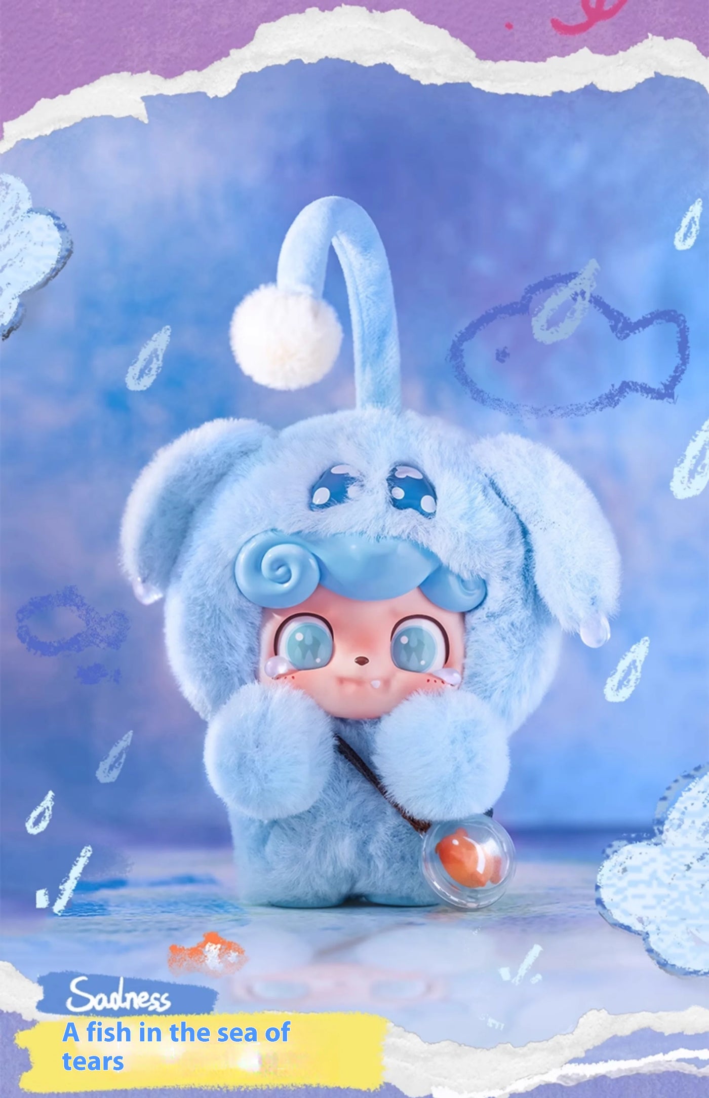 Original Q Kid Qbao Emotional Hairy Monsters Series Plush Blind Box Lovely Vinyl Doll Mystery Box Fuffy Pendant Trendy Xmas Gift