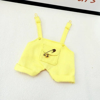 Labubu Replacement Outfit - Big Into Energy Summer Overalls with Straw Hat Belt | Ropa Labubu Clothes Accessories Set