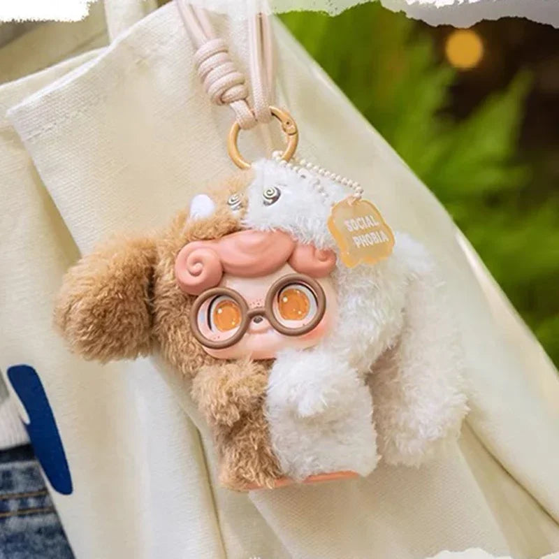 Blind Box Q Kid Emotional Hairy Monsters Series Cute Plush Doll Ornament Cartoon Backpack Pendant Keychain Mystery Box Toy Gift