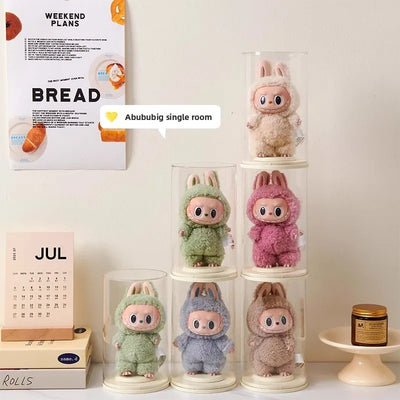 Labubu Pendant Display Box Rotating Transparent Labubu Doll Handmade Blind Box Storage Display Stand Decorative Ornament Gifts