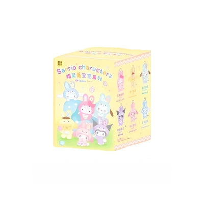 Toptoy Sanrio Family Elf Rabbit Baby Series Plush Vinyl Blind Box Kuromi Cinnamoroll Hello Kitty Figurine Girl Cute New YearGift