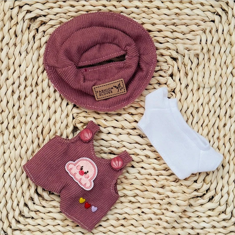 Labubu – ensemble de poupée à la mode, chemise blanche mignonne, chapeau,  accessoire cadeau pour poupée de 17cm