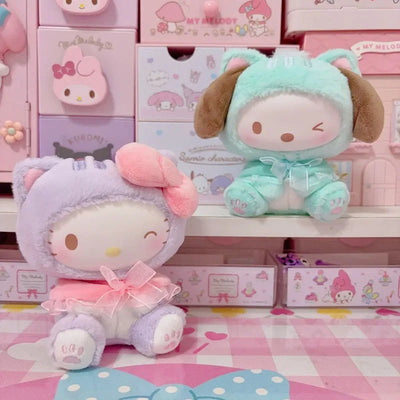 Sanrio Teasing Cat Series Blind Box Vinyl Plush Trendy Cute Girl Pendant Toy Collectible Authentic New