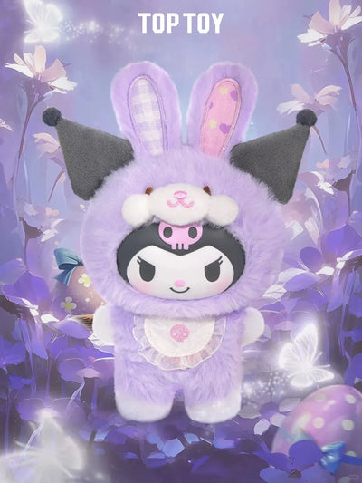 Toptoy Sanrio Family Elf Rabbit Baby Series Plush Vinyl Blind Box Kuromi Cinnamoroll Hello Kitty Figurine Girl Cute New YearGift