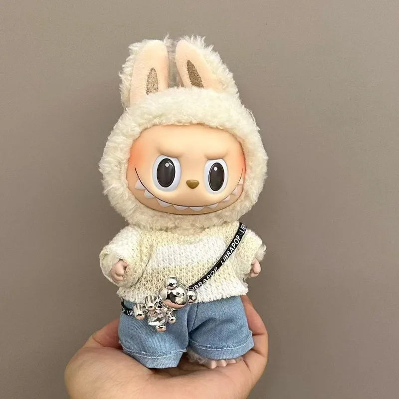 New 2025 LabubuBU Generation Can Wear Baby Clothes LABUBU 17cm Doll Cute Dress Casual Suit. Clothes  Doll Clothes