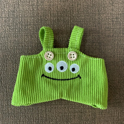 Labubu 17cm-15cm Baby Outfit with Bib And Pants Three-Piece Set Cute Infant Clothing Combo（no doll）