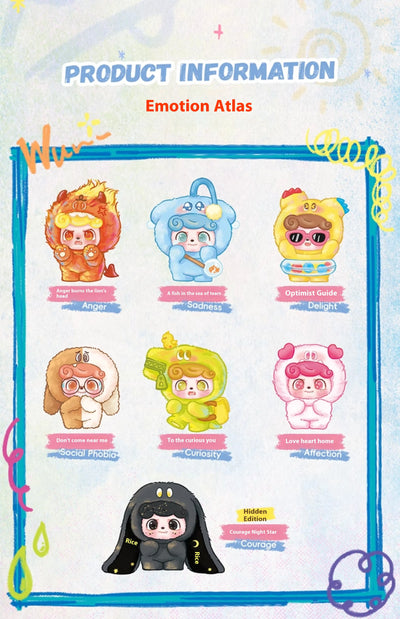 Original Q Kid Qbao Emotional Hairy Monsters Series Plush Blind Box Lovely Vinyl Doll Mystery Box Fuffy Pendant Trendy Xmas Gift