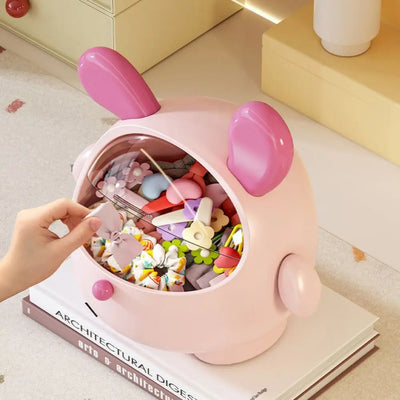 Labubu  New Multifunctional Desktop Storage Box Rabbit with Lid Stationary Storage Dustproof High-capacity Hair Accessories