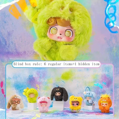 Blind Box Q Kid Emotional Hairy Monsters Series Cute Plush Doll Ornament Cartoon Backpack Pendant Keychain Mystery Box Toy Gift
