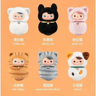 Original PUCKY Roly-Poly Kitty Series-Vinyl Plush Blind Box Guess Bag Original Toys Doll Cute Action Anime Ornaments Collection